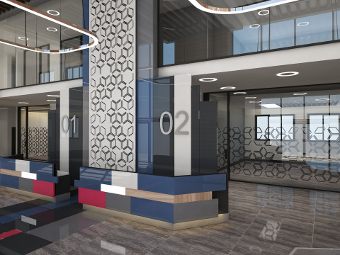 大堂内饰 3D 模型