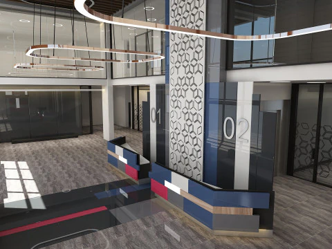 Lobby-Interieur 3D Modell