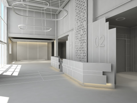 大堂内饰 3D 模型