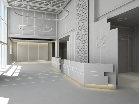 Lobby-Interieur 3D Modell