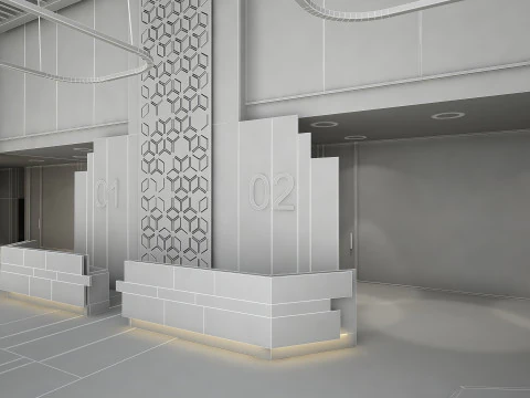Lobby-Interieur 3D Modell
