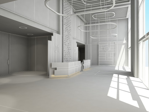 大堂内饰 3D 模型