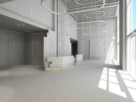 Lobby-Interieur 3D Modell