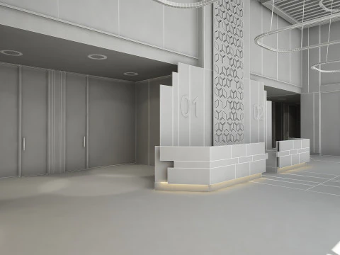 Lobby-Interieur 3D Modell