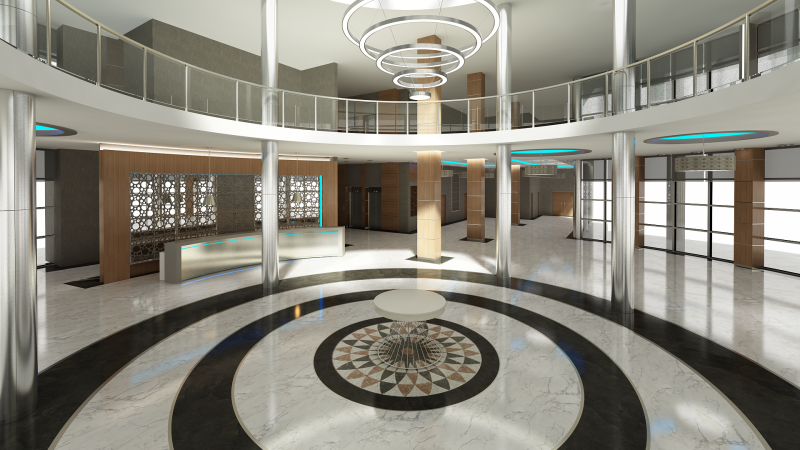 Lobby Interior 3D Model .c4d .max .obj .3ds .fbx .stl .blend 