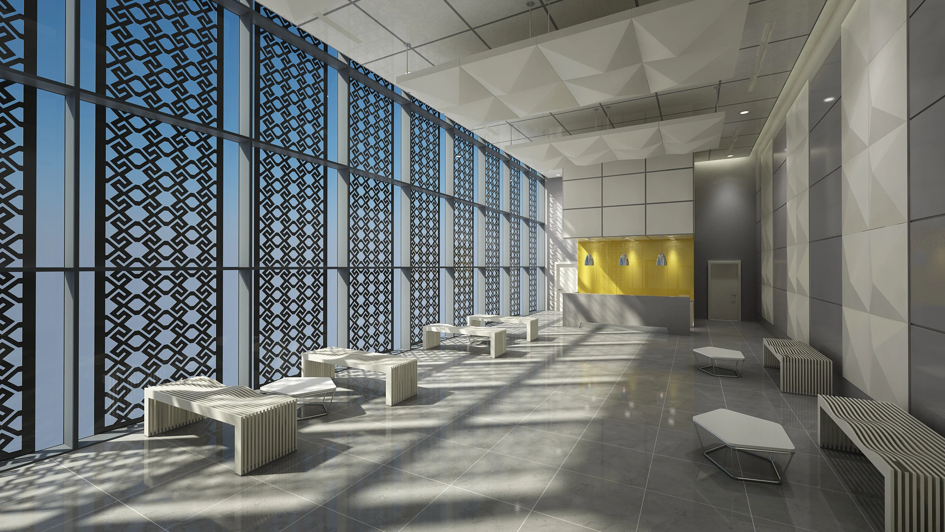 Lobby Interior 3D Model .c4d .max .obj .3ds .fbx .stl .blend 