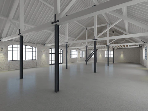 Loft interior branco Modelo 3D