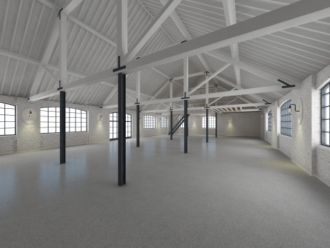 Loft Interior White 3D Model