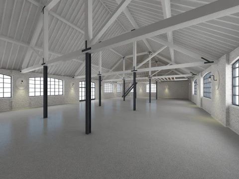 Loft interior branco Modelo 3D