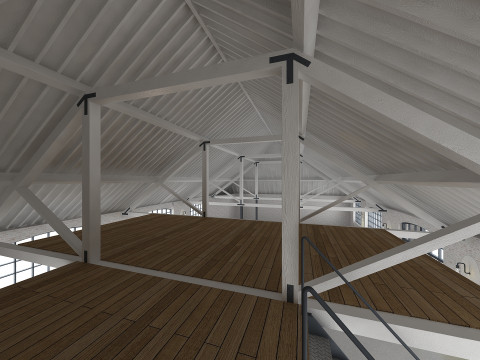 Loft Interior White 3D Model