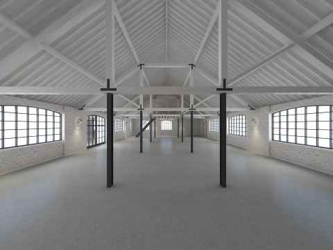 Loft Interior White 3D Model