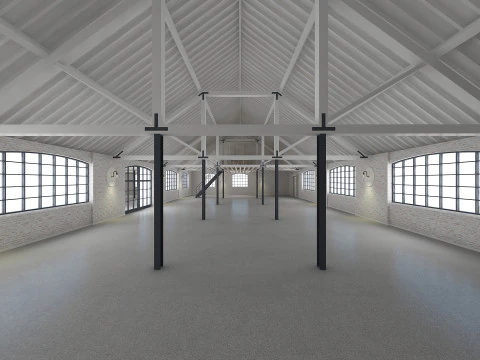 Loft interior branco Modelo 3D