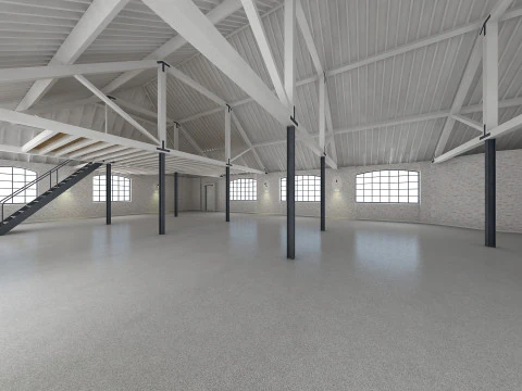 Loft interior branco Modelo 3D