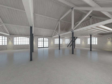 Loft Interior White 3D Model