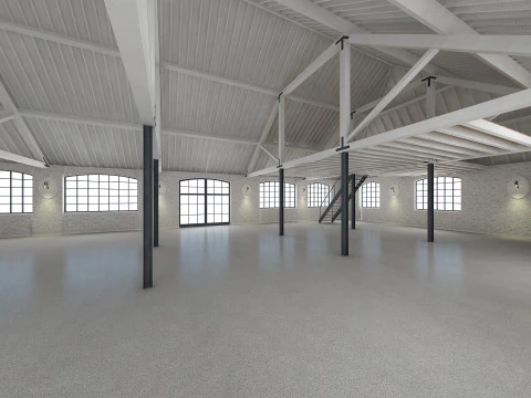 Loft interior branco Modelo 3D