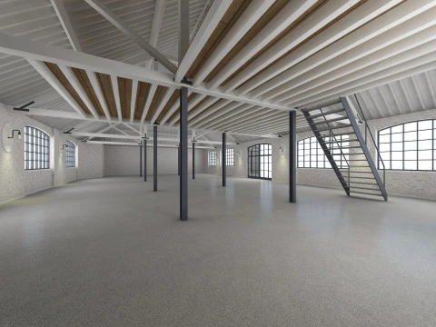 Loft interior branco Modelo 3D