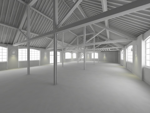 Loft Interior White 3D Model