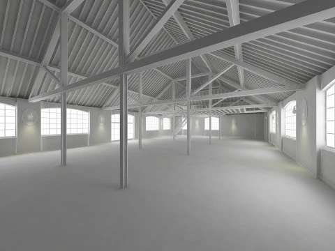 Loft interior branco Modelo 3D