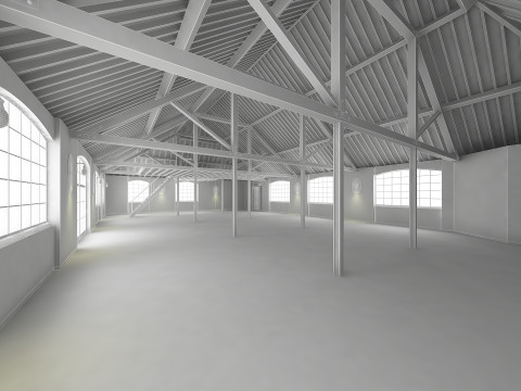 Loft Interior White 3D Model