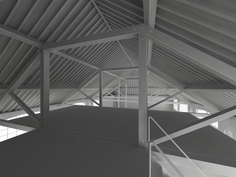 Loft Interior White 3D Model