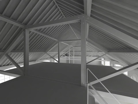 Loft interior branco Modelo 3D