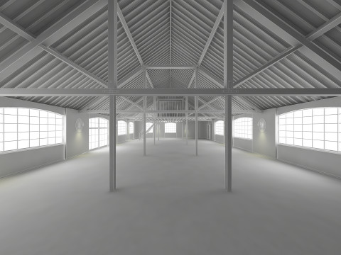 Loft Interior White 3D Model