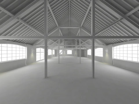 Loft interior branco Modelo 3D