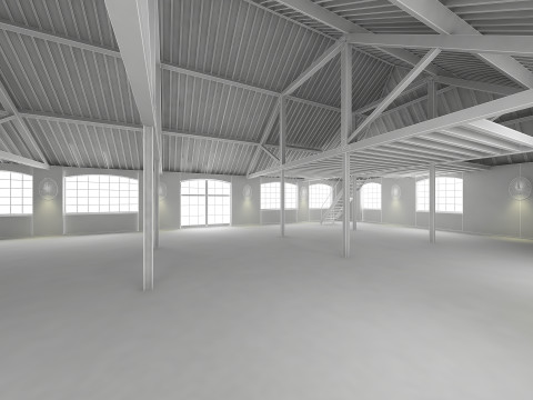 Loft Interior White 3D Model