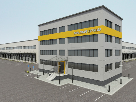 Edificio per la logistica del carico Modello 3D