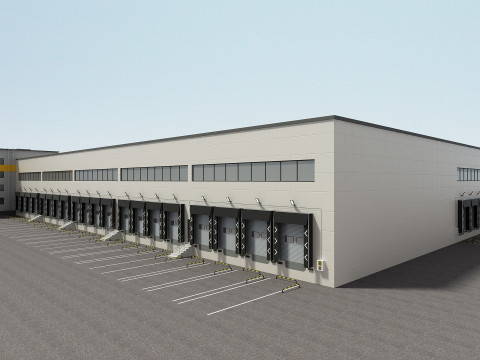 Edificio per la logistica del carico Modello 3D