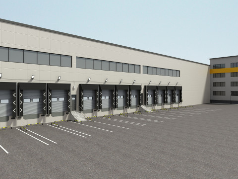 Edificio per la logistica del carico Modello 3D