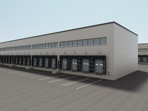 Edificio per la logistica del carico Modello 3D