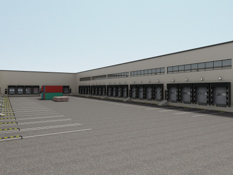 Edificio per la logistica del carico Modello 3D