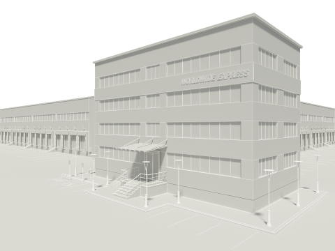 Edificio per la logistica del carico Modello 3D