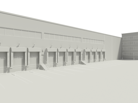 Edificio per la logistica del carico Modello 3D