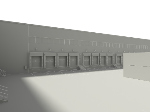 Edificio per la logistica del carico Modello 3D