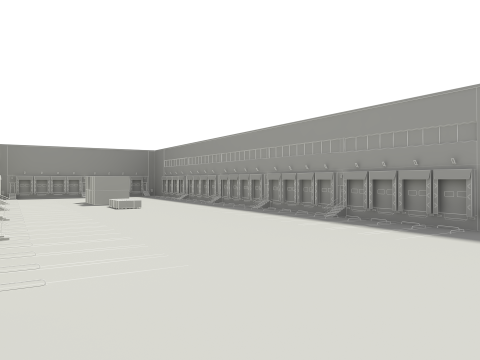 Edificio per la logistica del carico Modello 3D