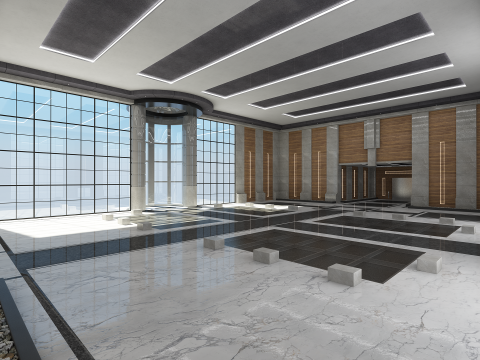 Sala Moderna Modello 3D