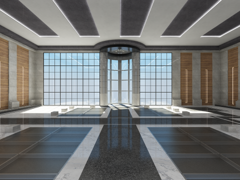 Sala Moderna Modello 3D