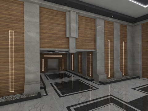 Sala Moderna Modello 3D