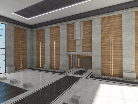 Sala Moderna Modello 3D