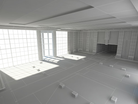 Sala Moderna Modello 3D