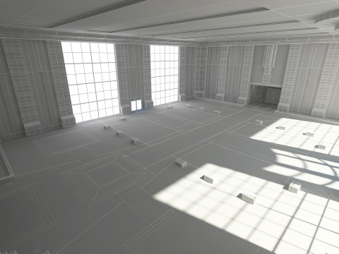 Sala Moderna Modello 3D