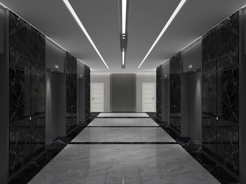 Hotel Corridor 3D Model