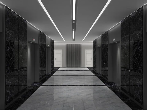 Hotel Corridor 3D Model