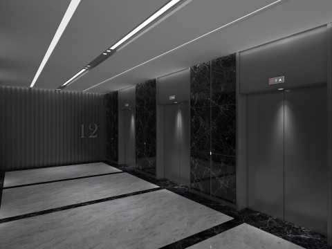 Hotel Corridor 3D Model