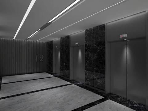 Hotel Corridor 3D Model