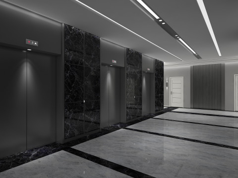 Hotel Corridor 3D Model