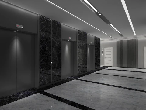 Hotel Corridor 3D Model