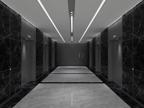 Hotel Corridor 3D Model